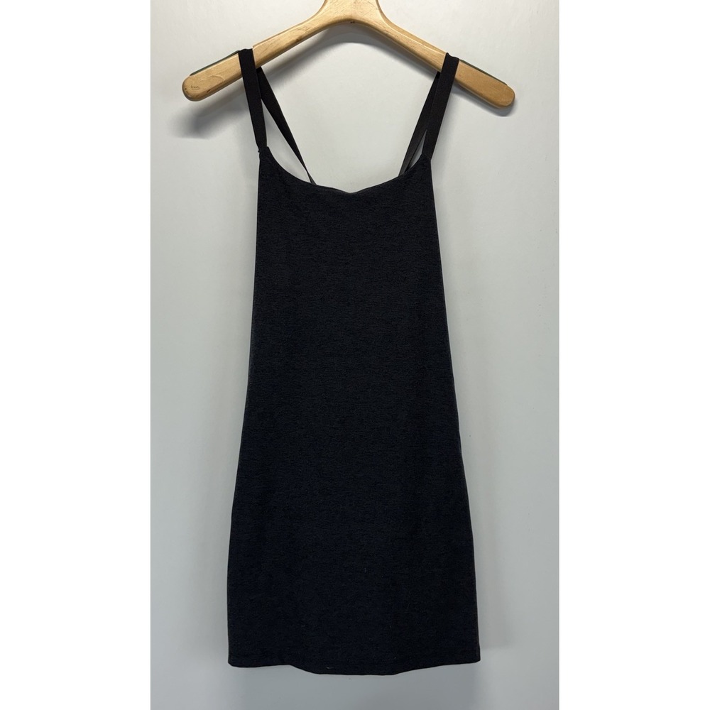 Beyond Yoga Spacedye Move It Dress Black Heather Women's M Bra Built In Shorts